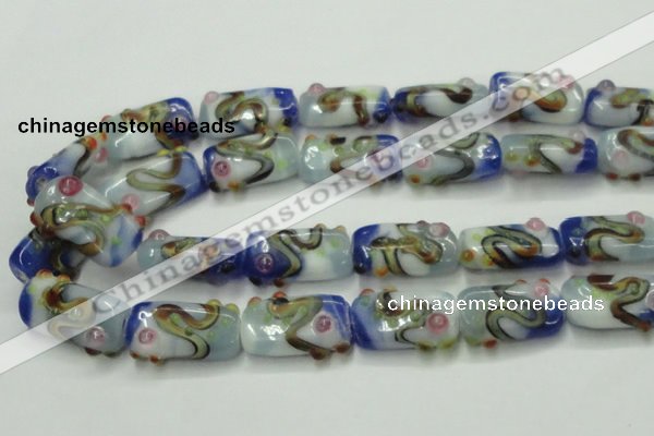 CLG806 15 inches 14*24mm rectangle lampwork glass beads wholesale