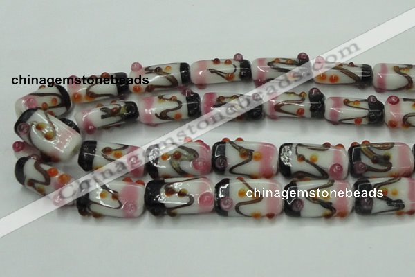 CLG807 15 inches 14*24mm rectangle lampwork glass beads wholesale