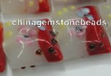 CLG810 15.5 inches 20*20mm square lampwork glass beads wholesale