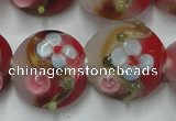 CLG812 15.5 inches 18mm flat round lampwork glass beads wholesale