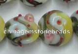 CLG814 15.5 inches 18mm flat round lampwork glass beads wholesale