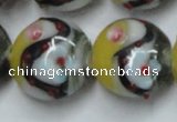 CLG816 15.5 inches 20mm flat round lampwork glass beads wholesale