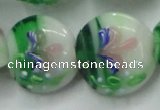 CLG821 15.5 inches 20mm flat round lampwork glass beads wholesale