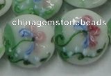 CLG823 15.5 inches 20mm flat round lampwork glass beads wholesale