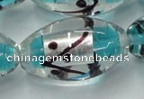 CLG857 15.5 inches 16*28mm rice lampwork glass beads wholesale