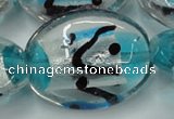 CLG859 15.5 inches 24*30mm oval lampwork glass beads wholesale