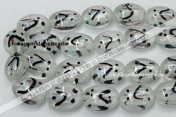 CLG860 15.5 inches 24*30mm oval lampwork glass beads wholesale