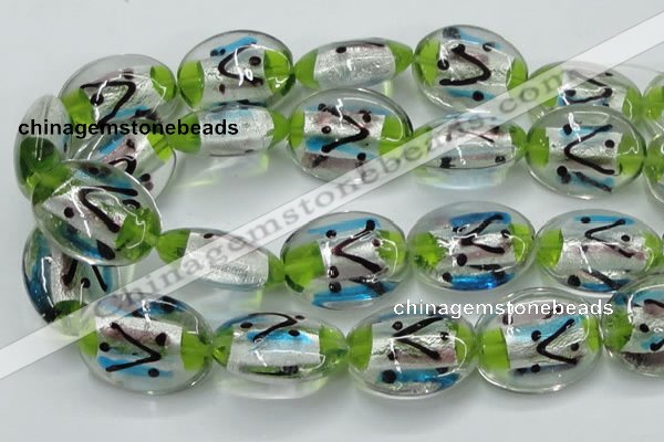 CLG861 15.5 inches 24*30mm oval lampwork glass beads wholesale