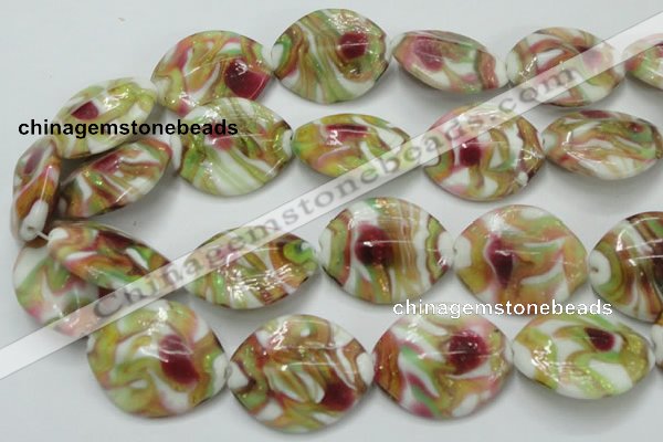 CLG862 15.5 inches 24*30mm marquise lampwork glass beads wholesale