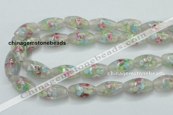 CLG865 14 inches 10*20mm rice lampwork glass beads wholesale