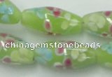 CLG867 15.5 inches 10*20mm rice lampwork glass beads wholesale