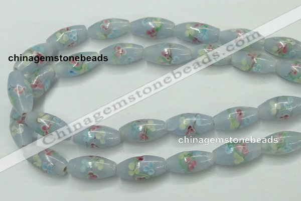 CLG869 15.5 inches 10*20mm rice lampwork glass beads wholesale