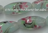CLG870 15.5 inches 10*20mm rice lampwork glass beads wholesale