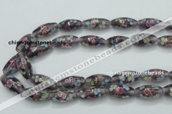 CLG871 15.5 inches 10*20mm rice lampwork glass beads wholesale