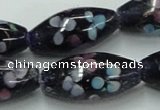 CLG872 15.5 inches 10*20mm rice lampwork glass beads wholesale