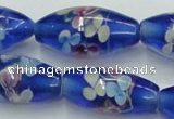 CLG874 15.5 inches 10*20mm rice lampwork glass beads wholesale