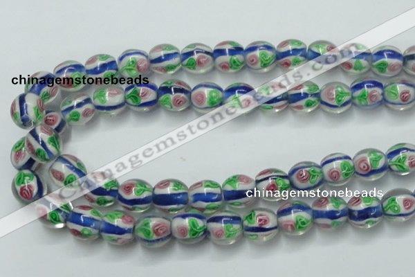 CLG875 15.5 inches 12mm round lampwork glass beads wholesale