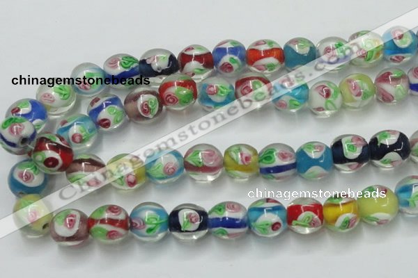 CLG876 15.5 inches 12mm round lampwork glass beads wholesale