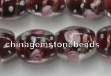 CLG878 15 inches 11*13mm oval lampwork glass beads wholesale