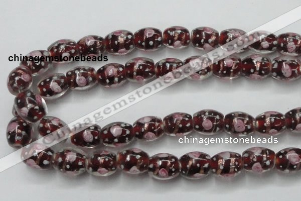 CLG878 15 inches 11*13mm oval lampwork glass beads wholesale