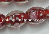 CLG879 15 inches 12*15mm oval lampwork glass beads wholesale