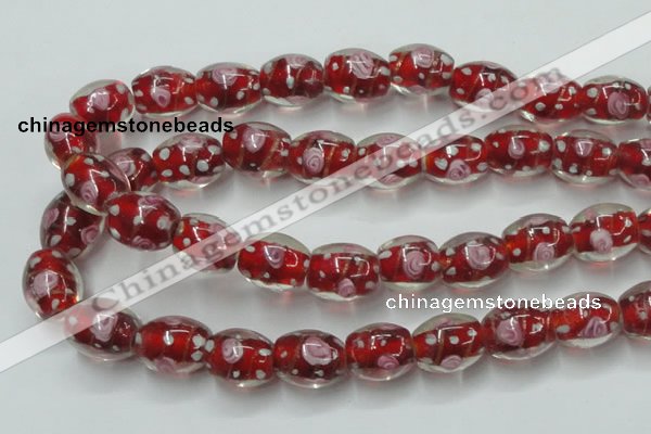 CLG879 15 inches 12*15mm oval lampwork glass beads wholesale