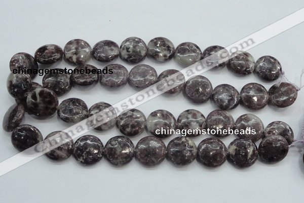 CLI01 15.5 inches 20mm flat round natural lilac jasper beads wholesale