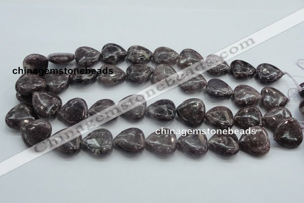 CLI03 15.5 inches 20*20mm heart natural lilac jasper beads wholesale