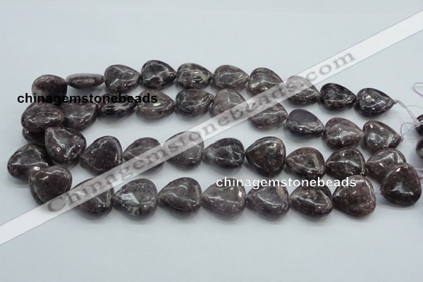 CLI03 15.5 inches 20*20mm heart natural lilac jasper beads wholesale