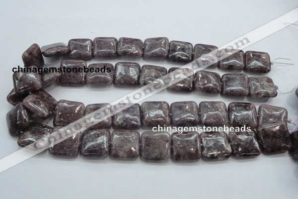 CLI08 15.5 inches 20*20mm square natural lilac jasper beads wholesale