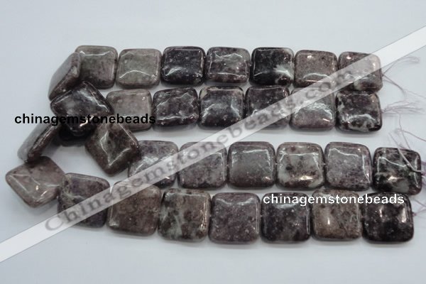 CLI09 15.5 inches 25*25mm square natural lilac jasper beads wholesale