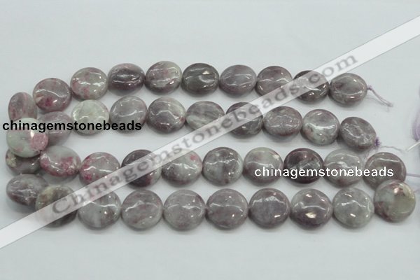 CLI56 15.5 inches 20mm flat round natural lilac jasper beads wholesale