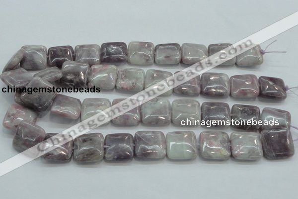 CLI62 15.5 inches 20*20mm square natural lilac jasper beads wholesale