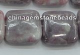 CLI63 15.5 inches 25*25mm square natural lilac jasper beads wholesale