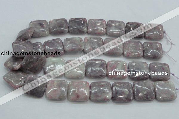 CLI63 15.5 inches 25*25mm square natural lilac jasper beads wholesale