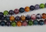 CLJ215 15.5 inches 6mm round mixed color dyed sesame jasper beads