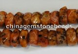 CLJ246 15.5 inches 6*11mm faceted nuggets dyed sesame jasper beads