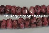 CLJ247 15.5 inches 6*11mm faceted nuggets dyed sesame jasper beads