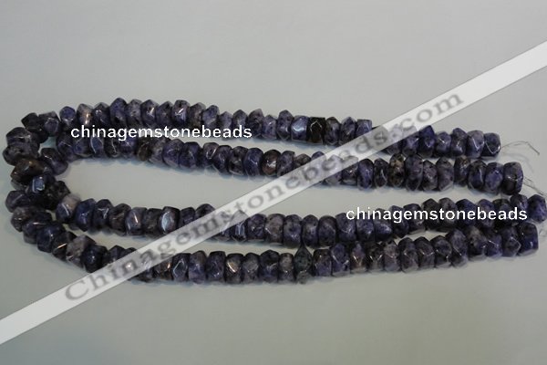 CLJ248 15.5 inches 6*11mm faceted nuggets dyed sesame jasper beads