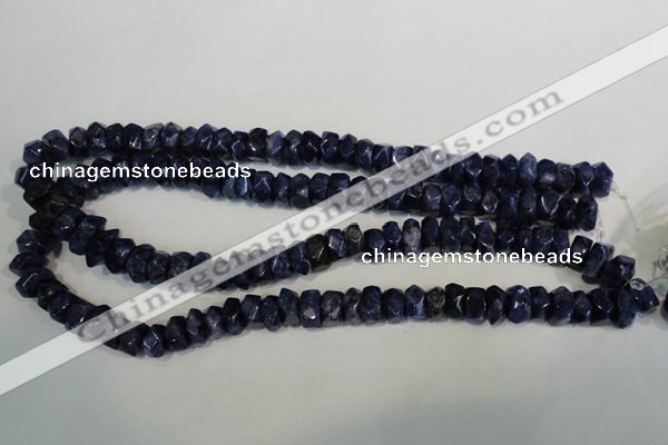 CLJ249 15.5 inches 6*11mm faceted nuggets dyed sesame jasper beads