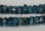 CLJ250 15.5 inches 6*11mm faceted nuggets dyed sesame jasper beads