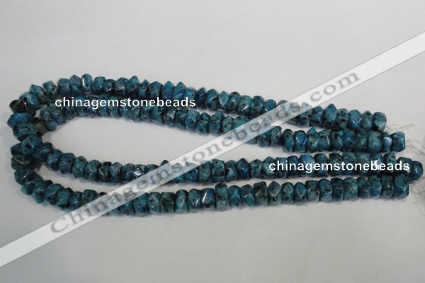 CLJ250 15.5 inches 6*11mm faceted nuggets dyed sesame jasper beads