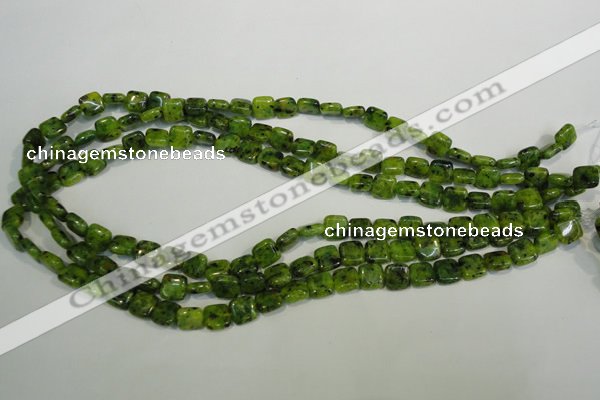 CLJ251 15.5 inches 8*8mm square dyed sesame jasper beads wholesale