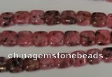 CLJ253 15.5 inches 8*8mm square dyed sesame jasper beads wholesale