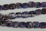 CLJ254 15.5 inches 8*8mm square dyed sesame jasper beads wholesale