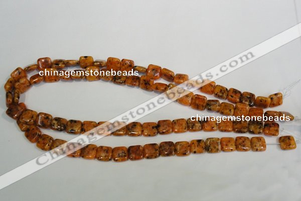 CLJ261 15.5 inches 10*10mm square dyed sesame jasper beads wholesale