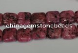 CLJ262 15.5 inches 10*10mm square dyed sesame jasper beads wholesale