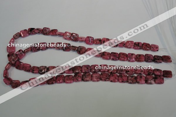 CLJ262 15.5 inches 10*10mm square dyed sesame jasper beads wholesale