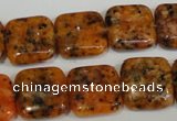 CLJ271 15.5 inches 16*16mm square dyed sesame jasper beads wholesale