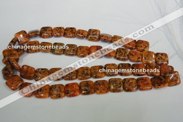 CLJ271 15.5 inches 16*16mm square dyed sesame jasper beads wholesale